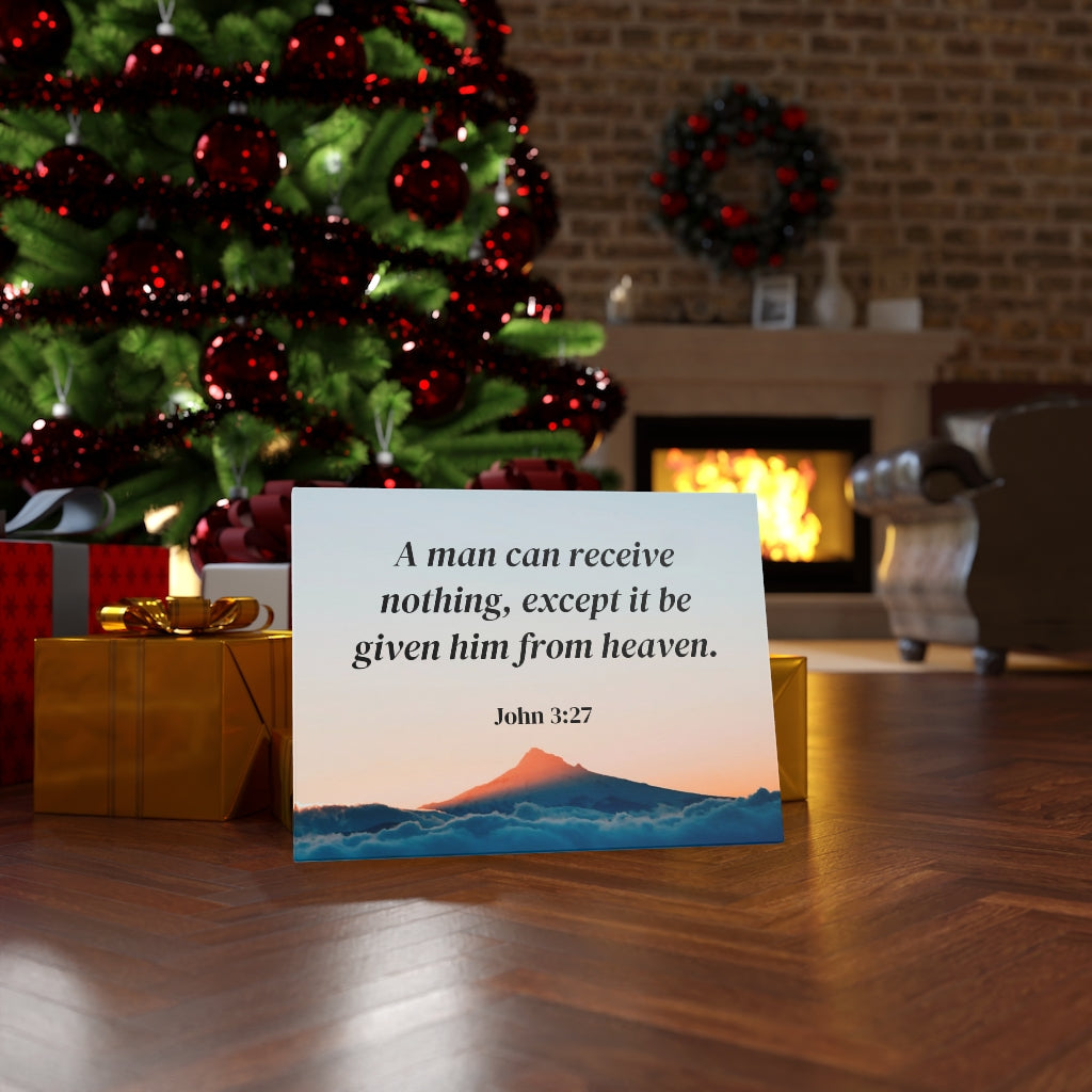 Scripture Walls From Heaven John 3:27 Bible Verse Canvas Christian Wall Art Ready to Hang Unframed-Express Your Love Gifts
