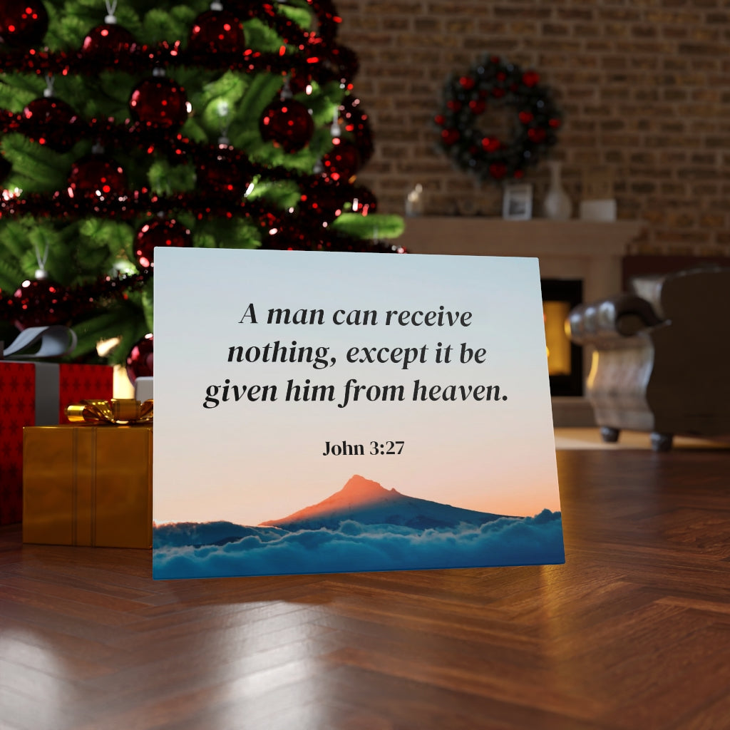 Scripture Walls From Heaven John 3:27 Bible Verse Canvas Christian Wall Art Ready to Hang Unframed-Express Your Love Gifts