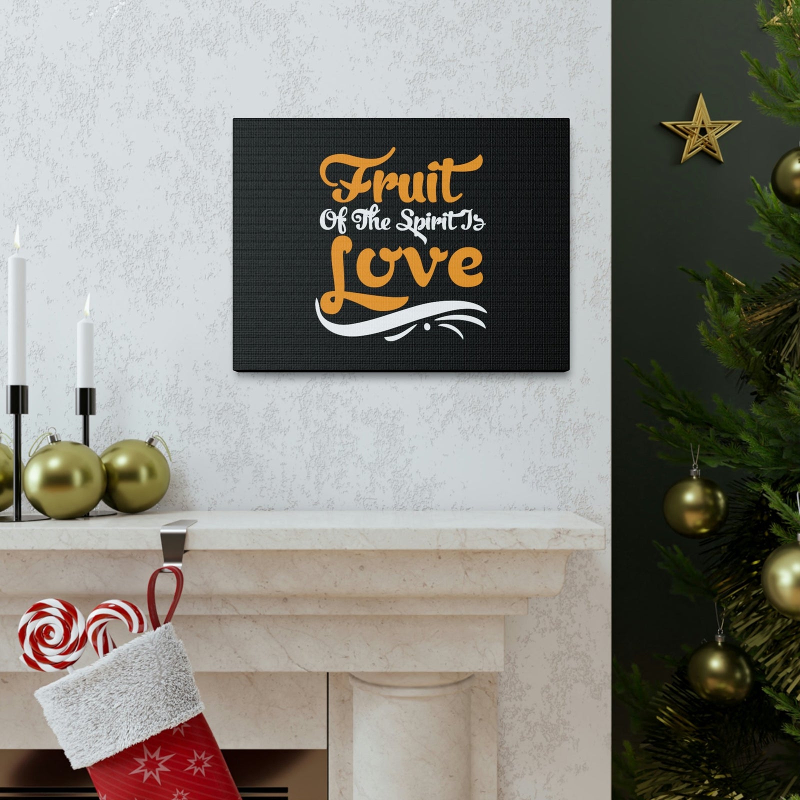 Scripture Walls Fruit Of The Spirit Galatians 5:22 Orange Christian Wall Art Bible Verse Print Ready to Hang Unframed-Express Your Love Gifts