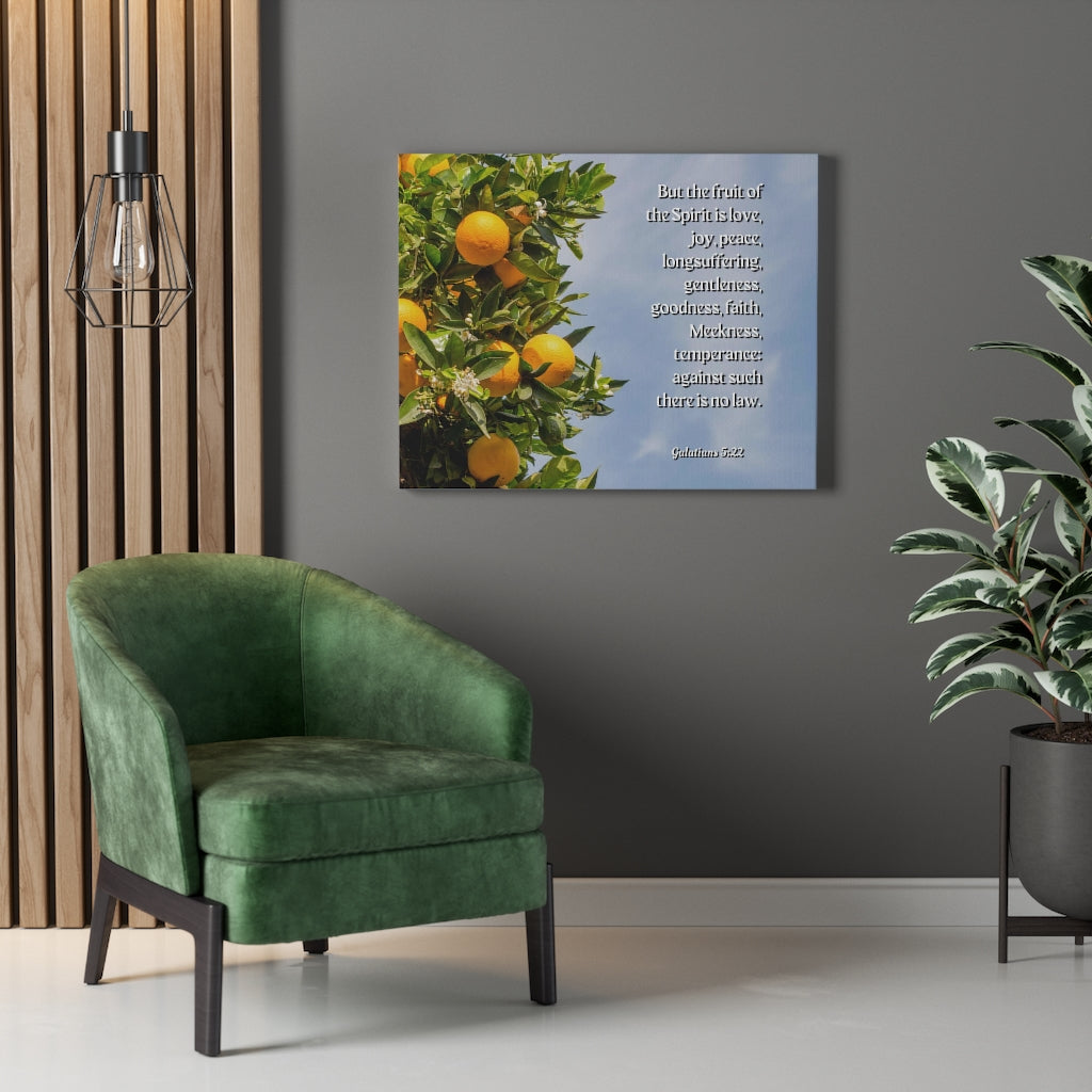 Scripture Walls Fruit Of The Spirit Is Love Galatians 5:22 Bible Verse Canvas Christian Wall Art Ready to Hang Unframed-Express Your Love Gifts