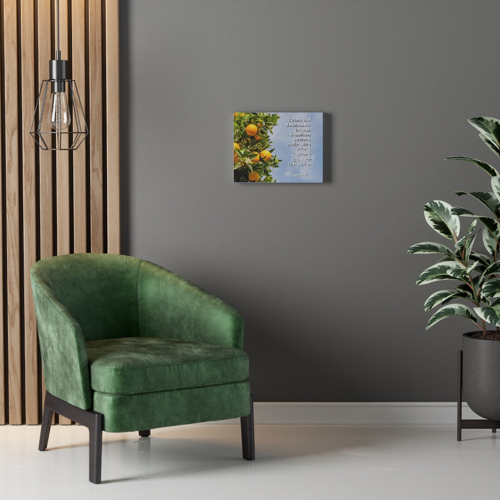 Scripture Walls Fruit Of The Spirit Is Love Galatians 5:22 Bible Verse Canvas Christian Wall Art Ready to Hang Unframed-Express Your Love Gifts