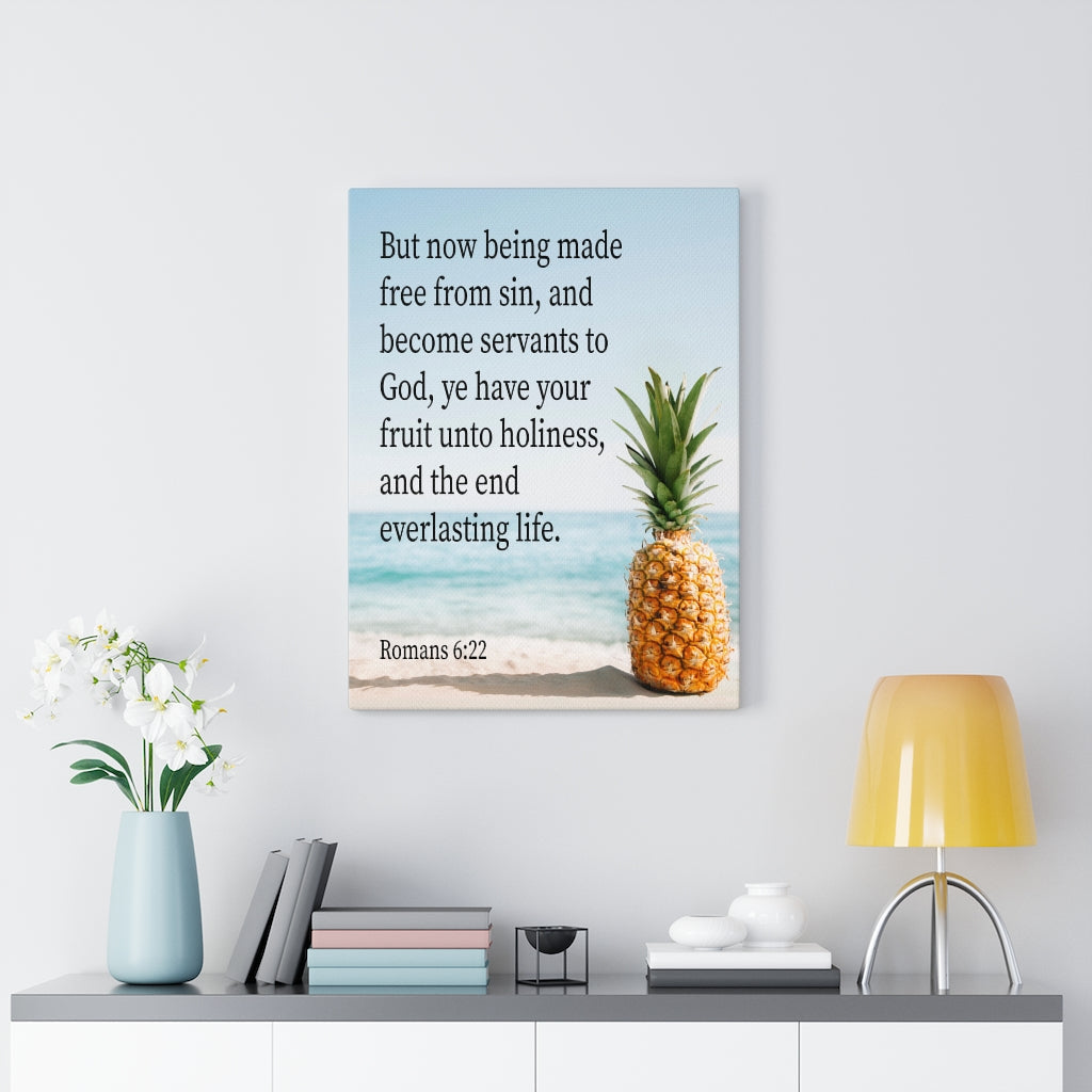 Scripture Walls Fruit Unto Holiness Romans 6:22 Bible Verse Canvas Christian Wall Art Ready to Hang Unframed-Express Your Love Gifts