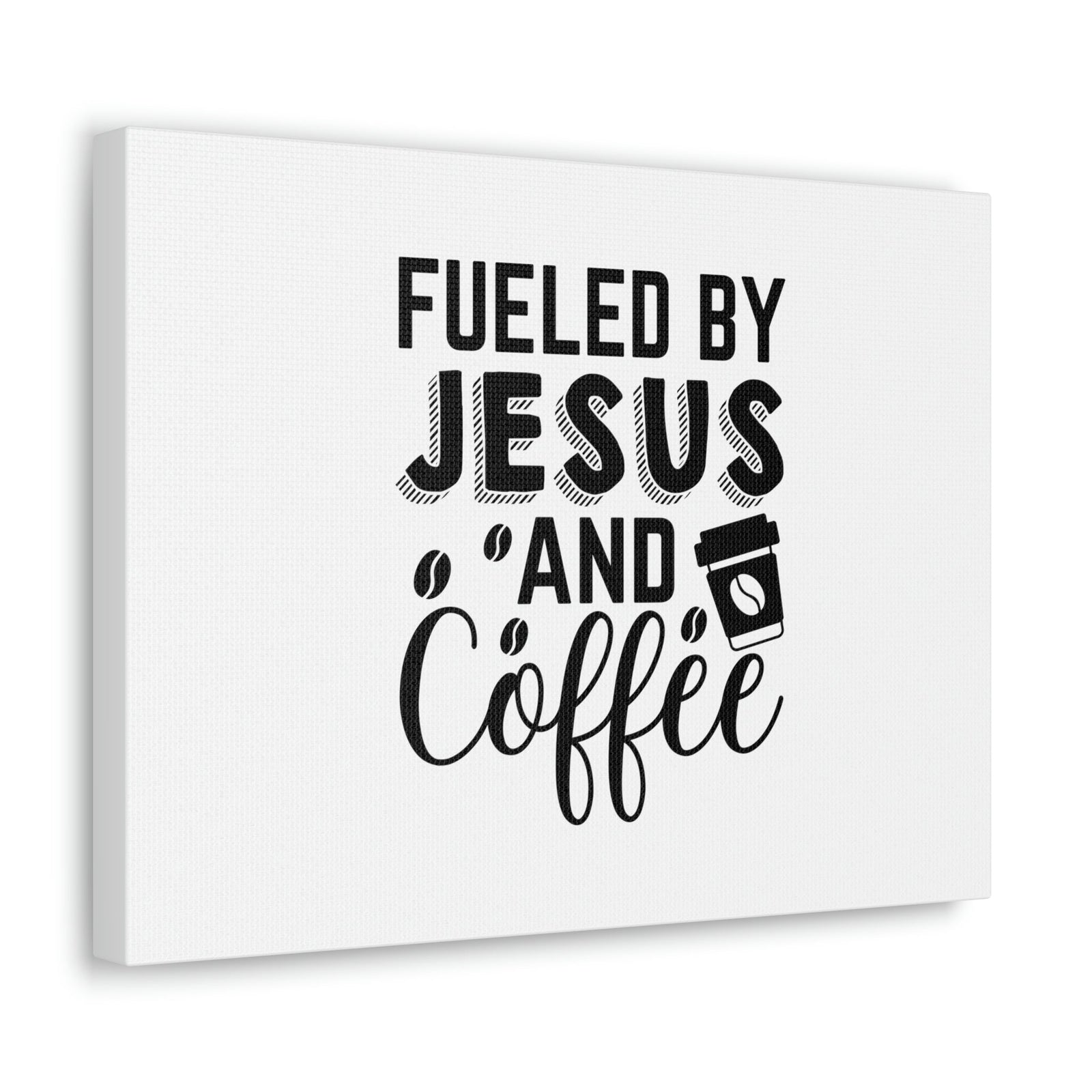 Scripture Walls Fueled By Jesus Hebrews 12:2 And Coffee Christian Wall Art Bible Verse Print Ready to Hang Unframed-Express Your Love Gifts