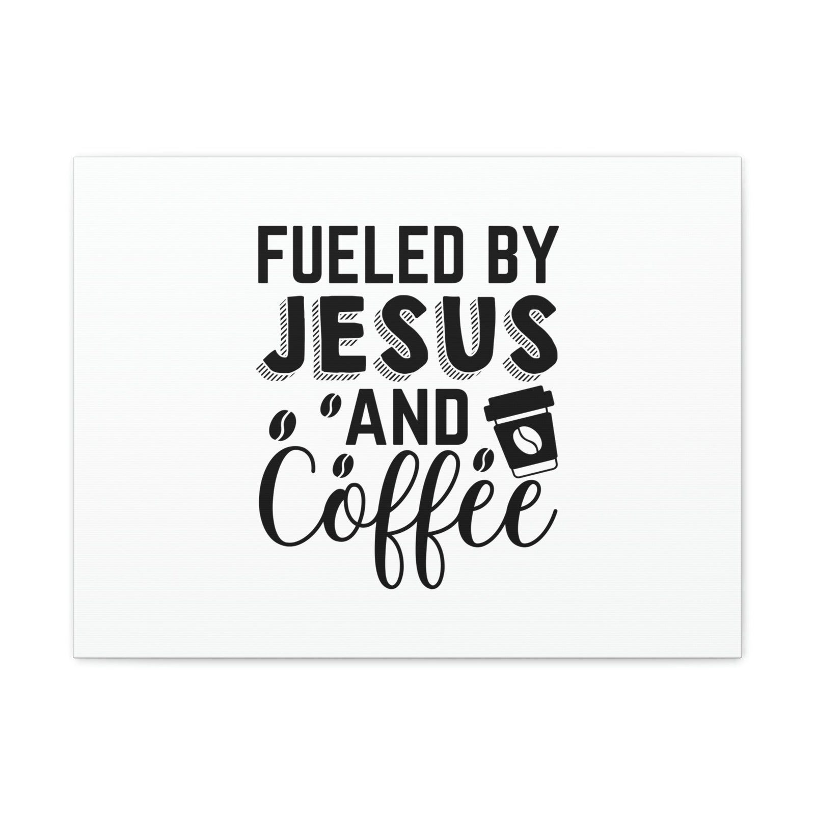 Scripture Walls Fueled By Jesus Hebrews 12:2 And Coffee Christian Wall Art Bible Verse Print Ready to Hang Unframed-Express Your Love Gifts