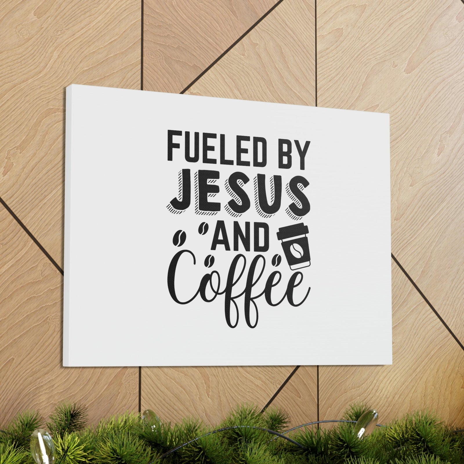 Scripture Walls Fueled By Jesus Hebrews 12:2 And Coffee Christian Wall Art Bible Verse Print Ready to Hang Unframed-Express Your Love Gifts