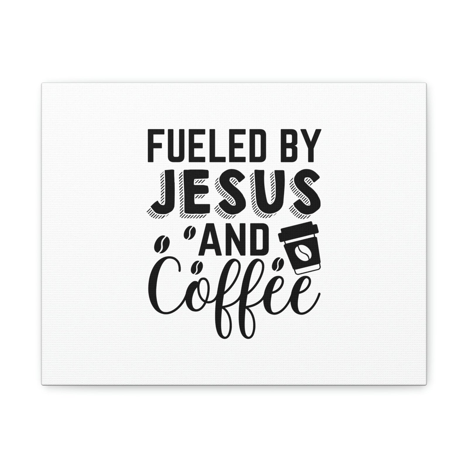 Scripture Walls Fueled By Jesus Hebrews 12:2 And Coffee Christian Wall Art Bible Verse Print Ready to Hang Unframed-Express Your Love Gifts