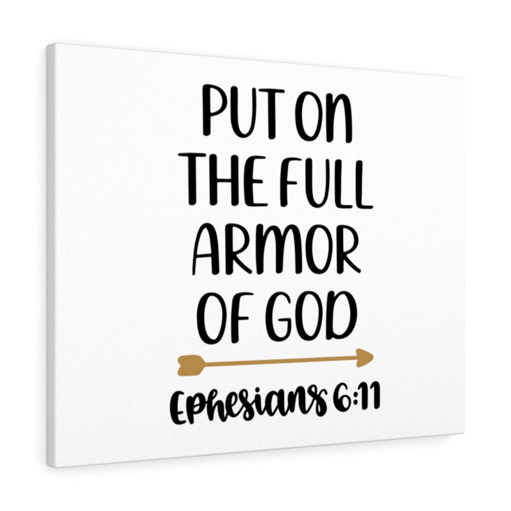 Scripture Walls Full Armor of God Ephesians 6:11 Bible Verse Canvas Christian Wall Art Ready to Hang Unframed-Express Your Love Gifts