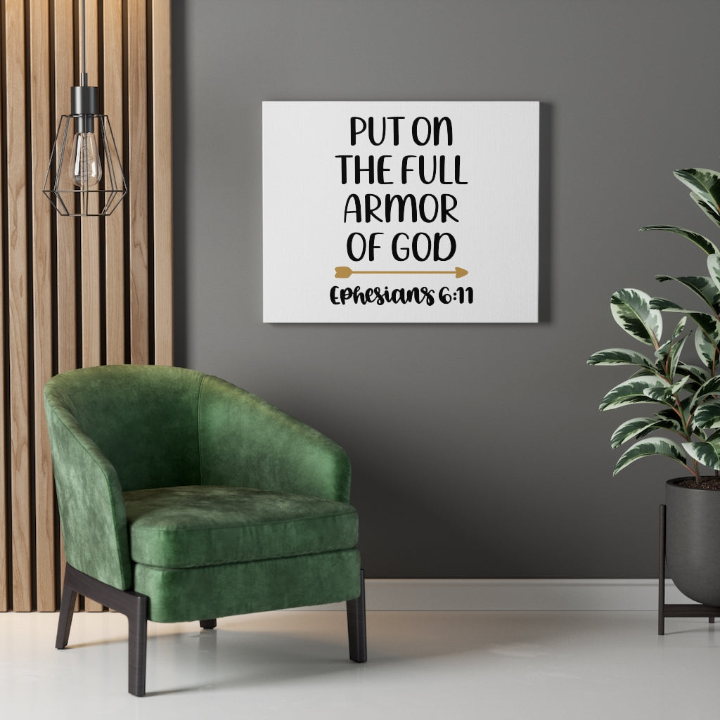 Scripture Walls Full Armor of God Ephesians 6:11 Bible Verse Canvas Christian Wall Art Ready to Hang Unframed-Express Your Love Gifts