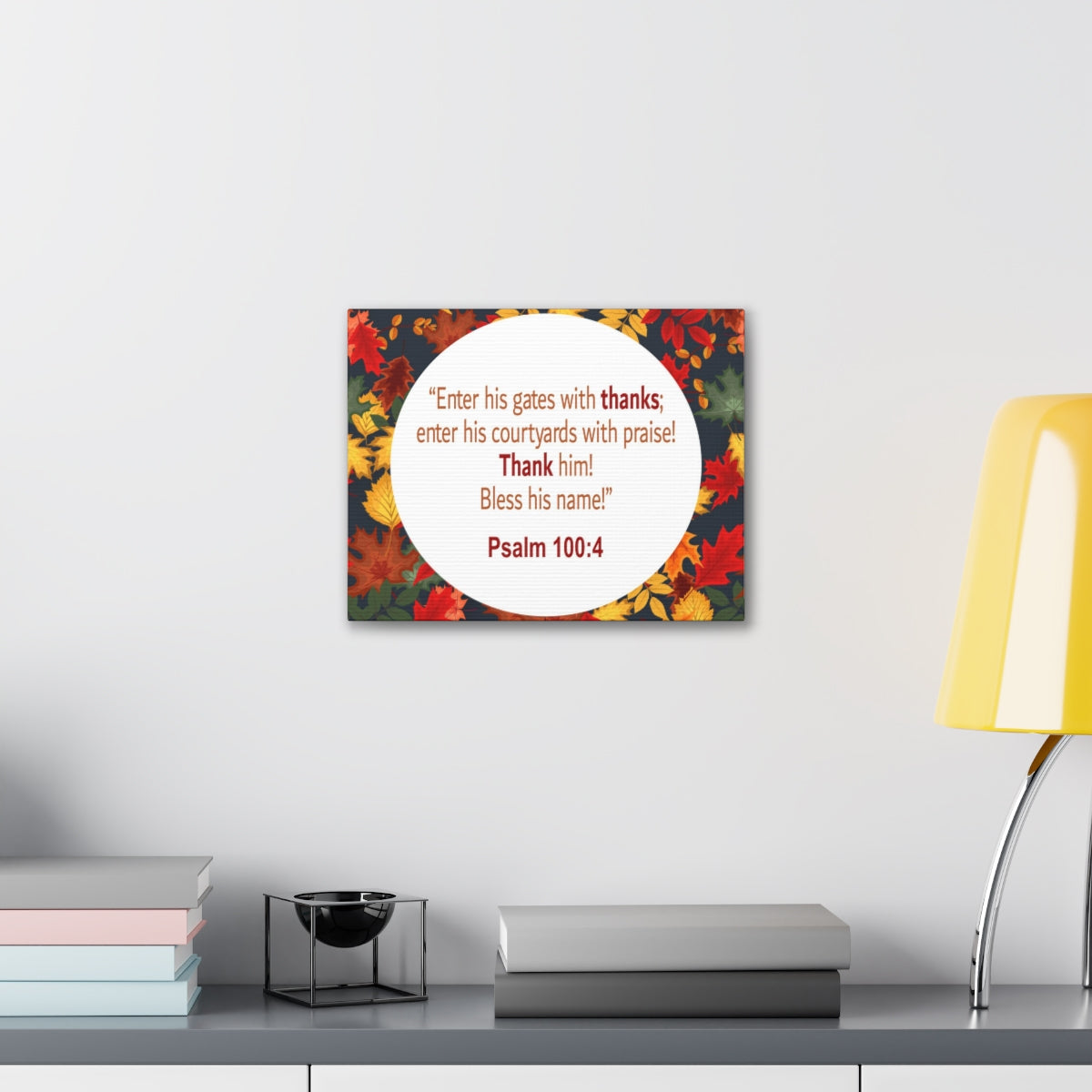 Scripture Walls Gates With Thanks Psalm 100:4 Bible Verse Canvas Christian Wall Art Ready to Hang Unframed-Express Your Love Gifts