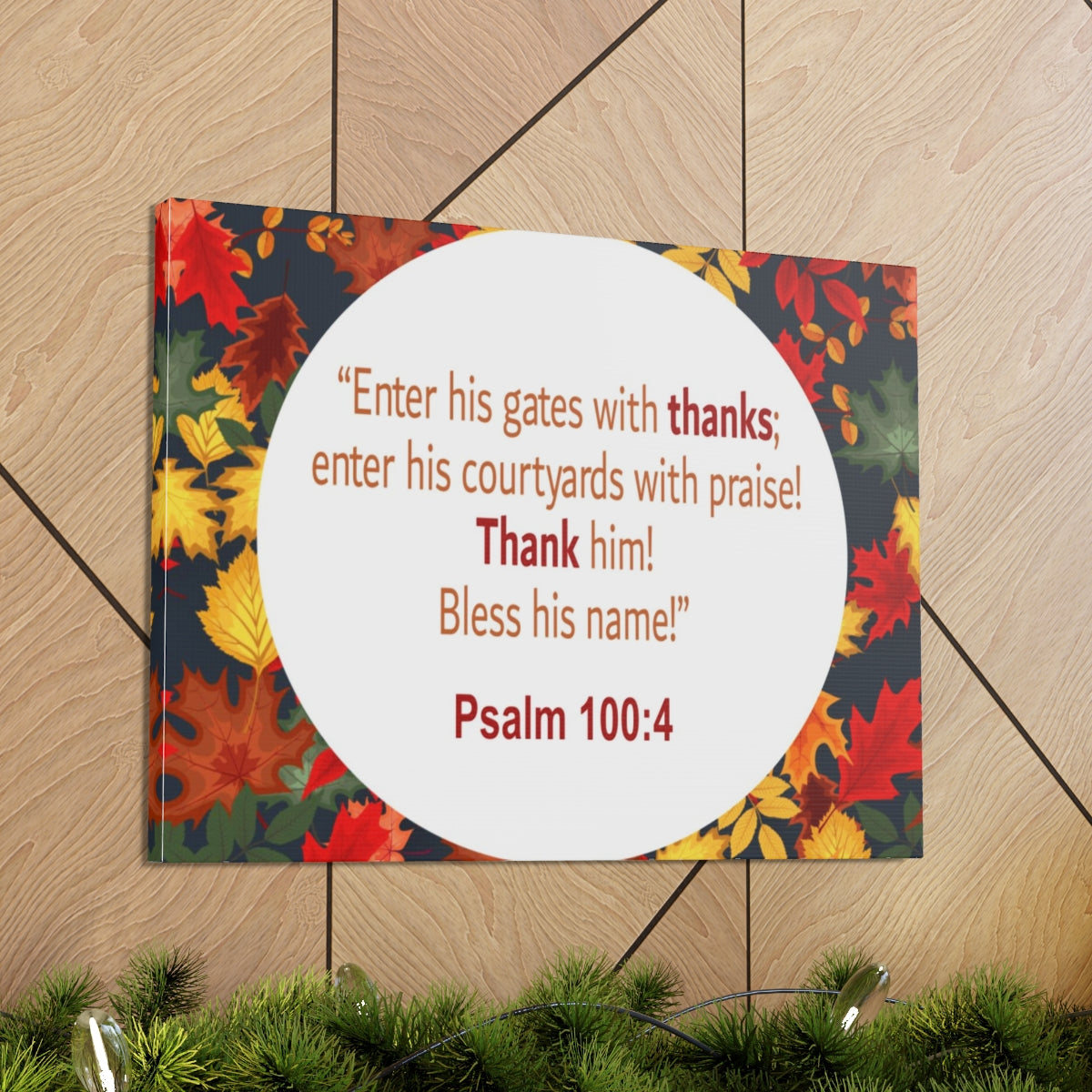 Scripture Walls Gates With Thanks Psalm 100:4 Bible Verse Canvas Christian Wall Art Ready to Hang Unframed-Express Your Love Gifts