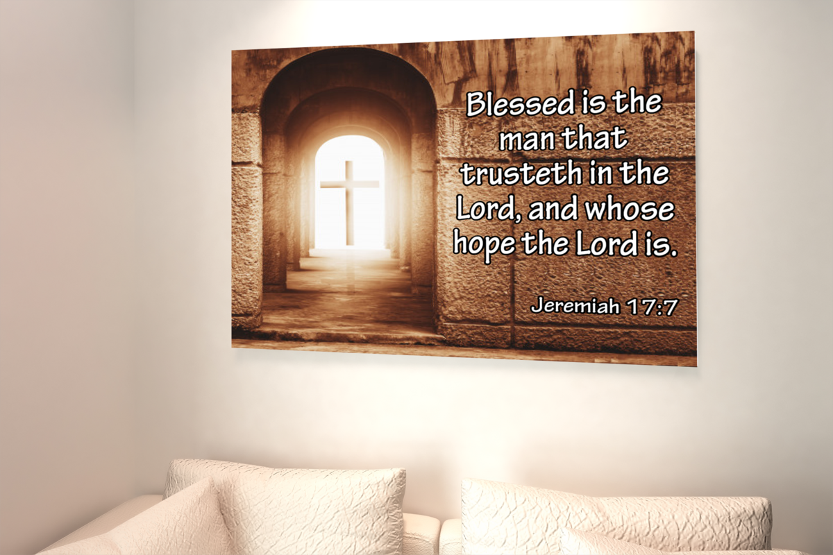 Scripture Walls Gift for Dad Jeremiah 17:7 Scripture Bible Verse Canvas Christian Wall Art Ready to Hang Unframed-Express Your Love Gifts