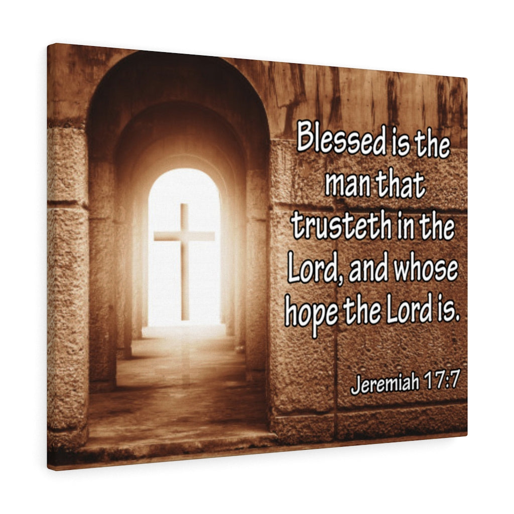 Scripture Walls Gift for Dad Jeremiah 17:7 Scripture Bible Verse Canvas Christian Wall Art Ready to Hang Unframed-Express Your Love Gifts