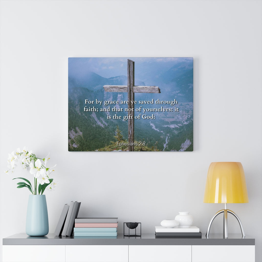 Scripture Walls Gift Of God Ephesians 2:8 Bible Verse Canvas Christian Wall Art Ready to Hang Unframed-Express Your Love Gifts