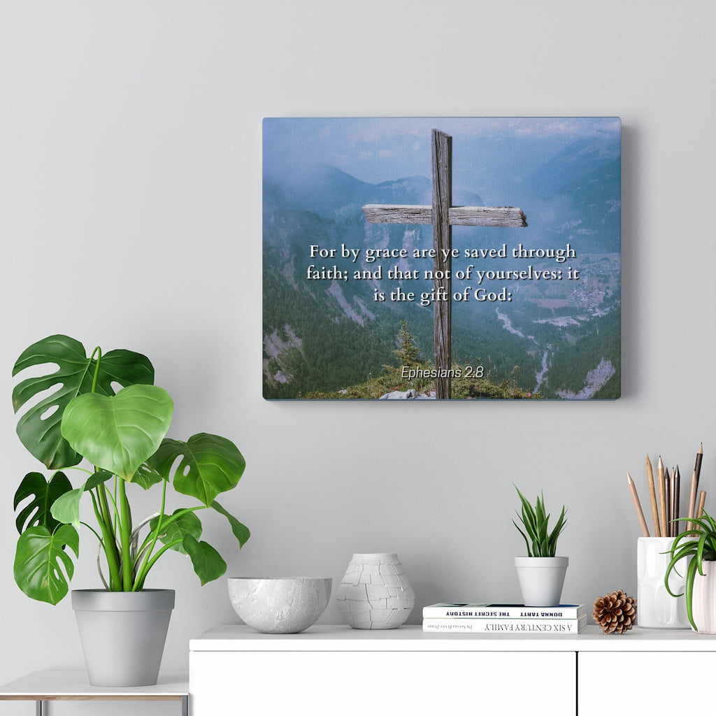 Scripture Walls Gift Of God Ephesians 2:8 Bible Verse Canvas Christian Wall Art Ready to Hang Unframed-Express Your Love Gifts