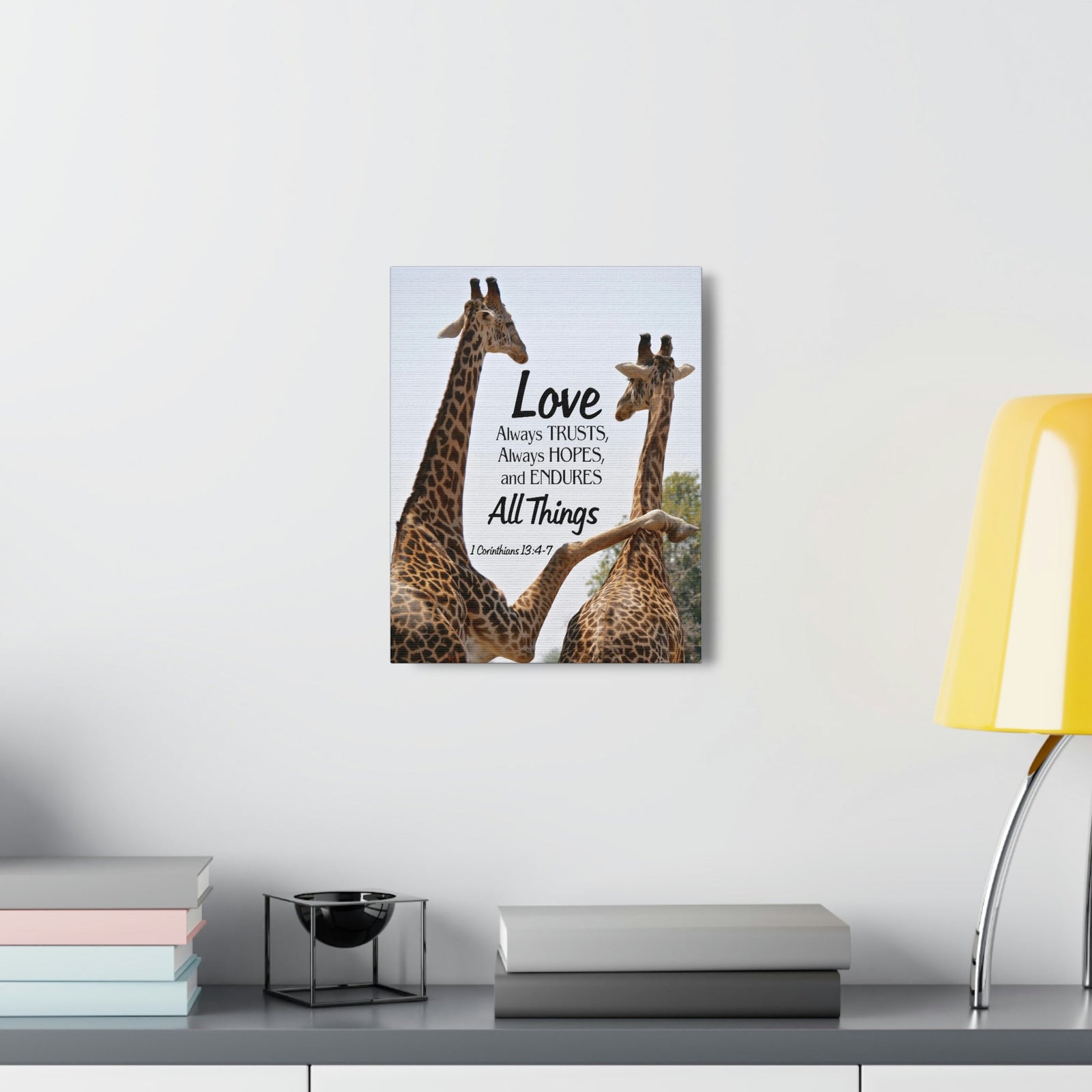Scripture Walls Giraffe 1 Corinthians 13:6 Bible Verse Canvas Christian Wall Art Ready to Hang Unframed-Express Your Love Gifts
