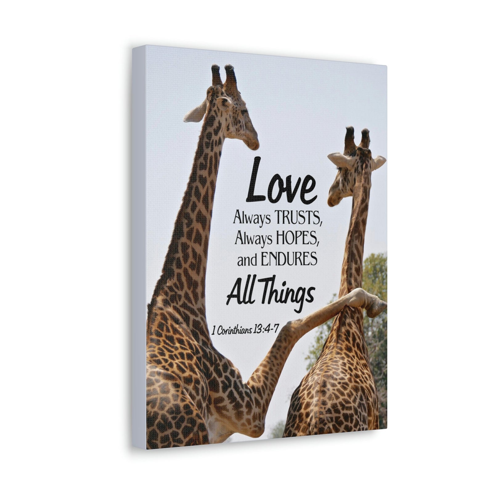 Scripture Walls Giraffe 1 Corinthians 13:6 Bible Verse Canvas Christian Wall Art Ready to Hang Unframed-Express Your Love Gifts