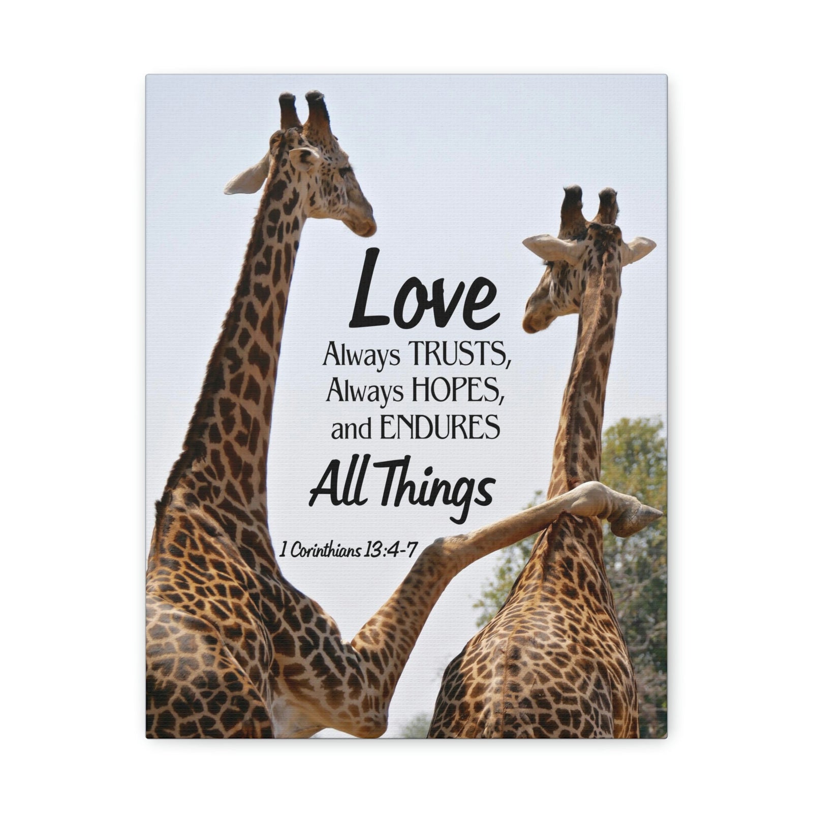 Scripture Walls Giraffe 1 Corinthians 13:6 Bible Verse Canvas Christian Wall Art Ready to Hang Unframed-Express Your Love Gifts