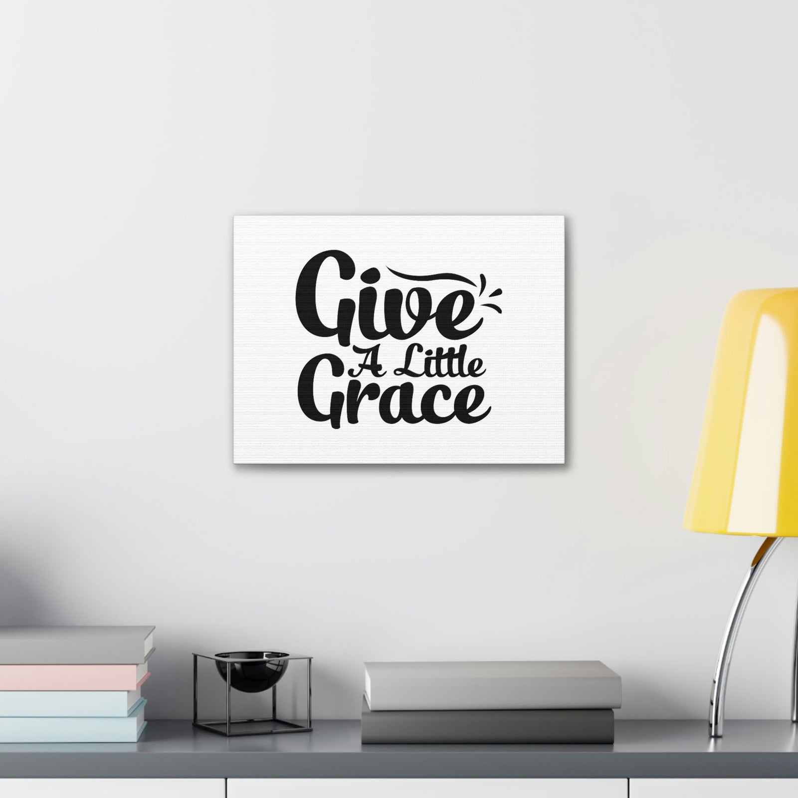 Scripture Walls Give A Little Grace Hebrews 4:16 Black Swish Christian Wall Art Bible Verse Print Ready to Hang Unframed-Express Your Love Gifts