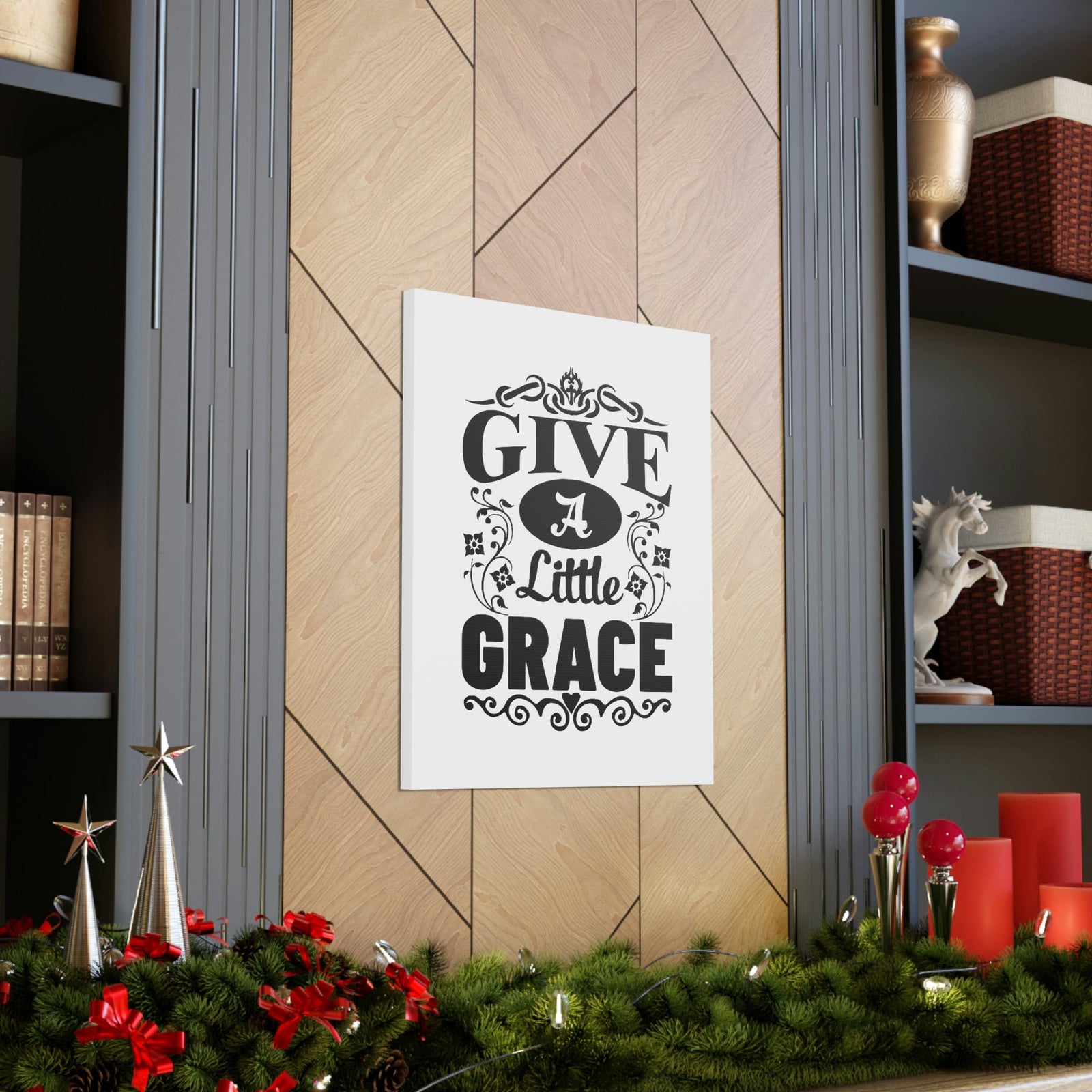 Scripture Walls Give A Little Grace Hebrews 4:16 Fancy Christian Wall Art Bible Verse Print Ready to Hang Unframed-Express Your Love Gifts