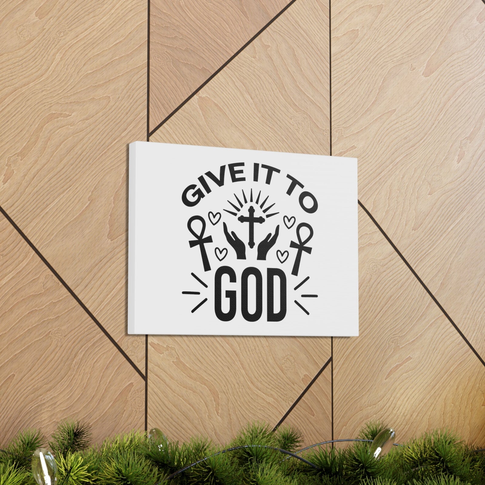 Scripture Walls Give It To God 1 Peter 5:7 Hearts Christian Wall Art Bible Verse Print Ready to Hang Unframed-Express Your Love Gifts