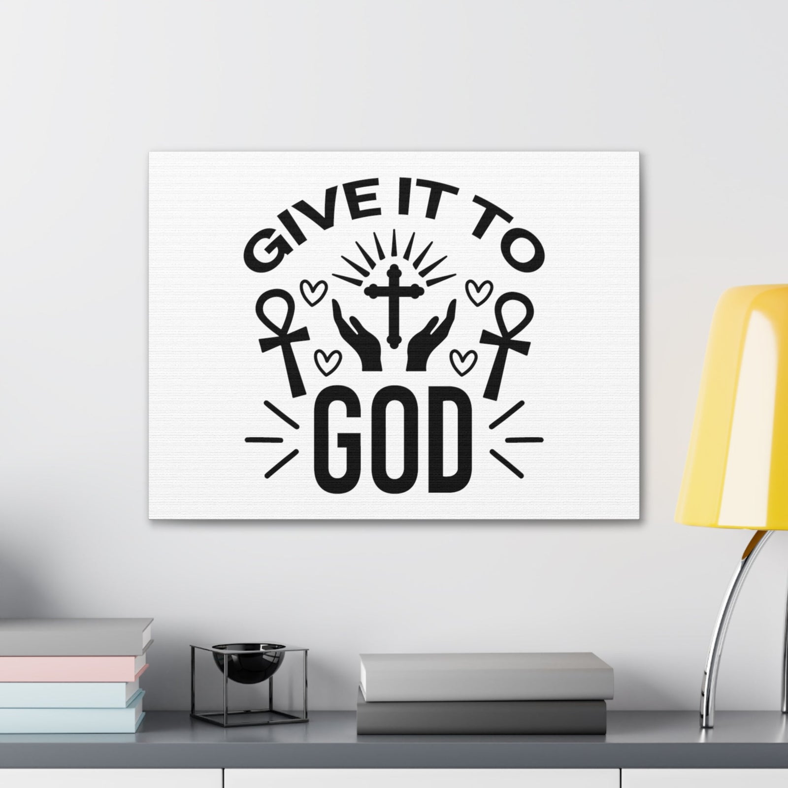 Scripture Walls Give It To God 1 Peter 5:7 Hearts Christian Wall Art Bible Verse Print Ready to Hang Unframed-Express Your Love Gifts