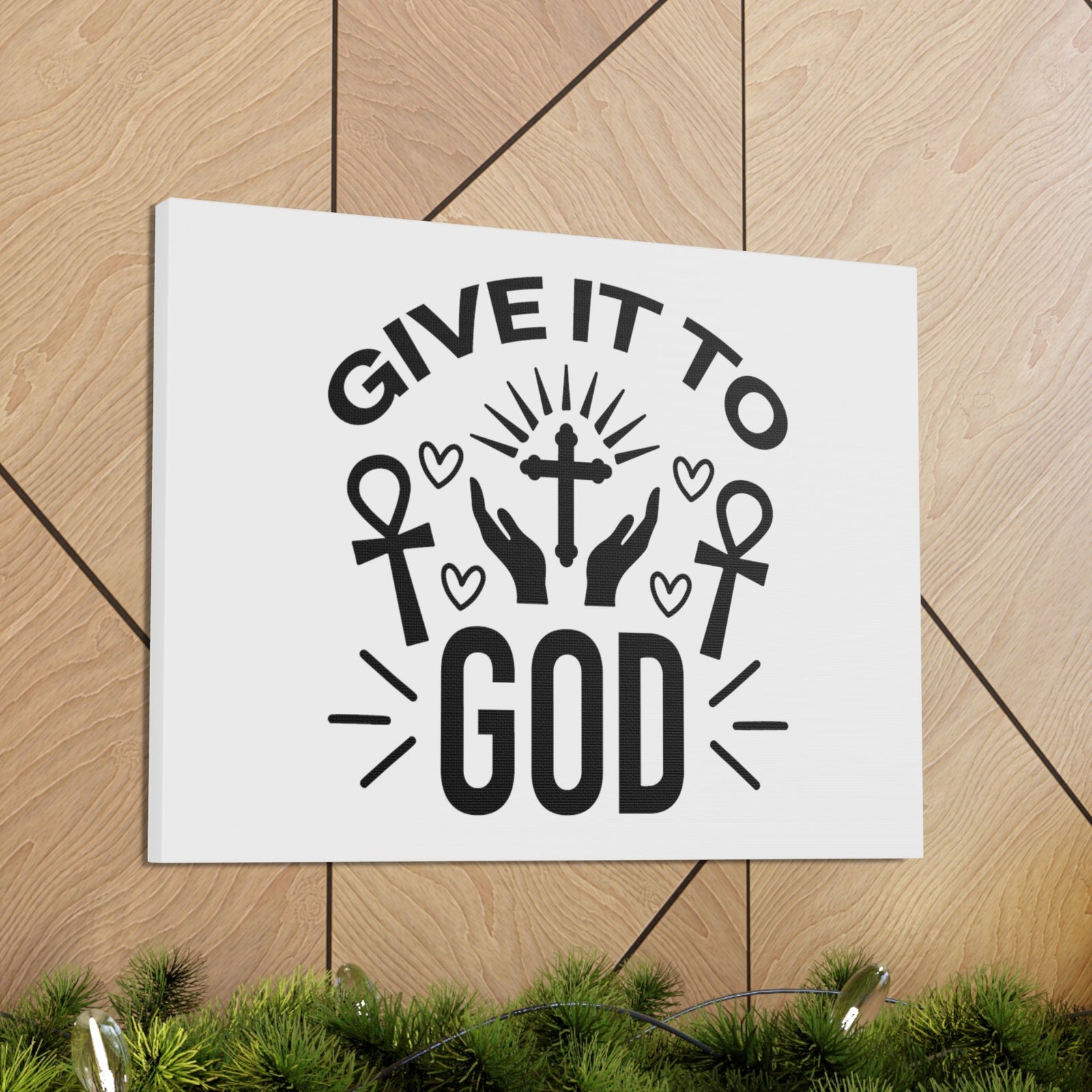 Scripture Walls Give It To God 1 Peter 5:7 Hearts Christian Wall Art Bible Verse Print Ready to Hang Unframed-Express Your Love Gifts