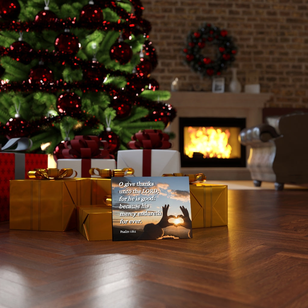 Scripture Walls Give Thanks Psalm 118:1 Bible Verse Canvas Christian Wall Art Ready to Hang Unframed-Express Your Love Gifts