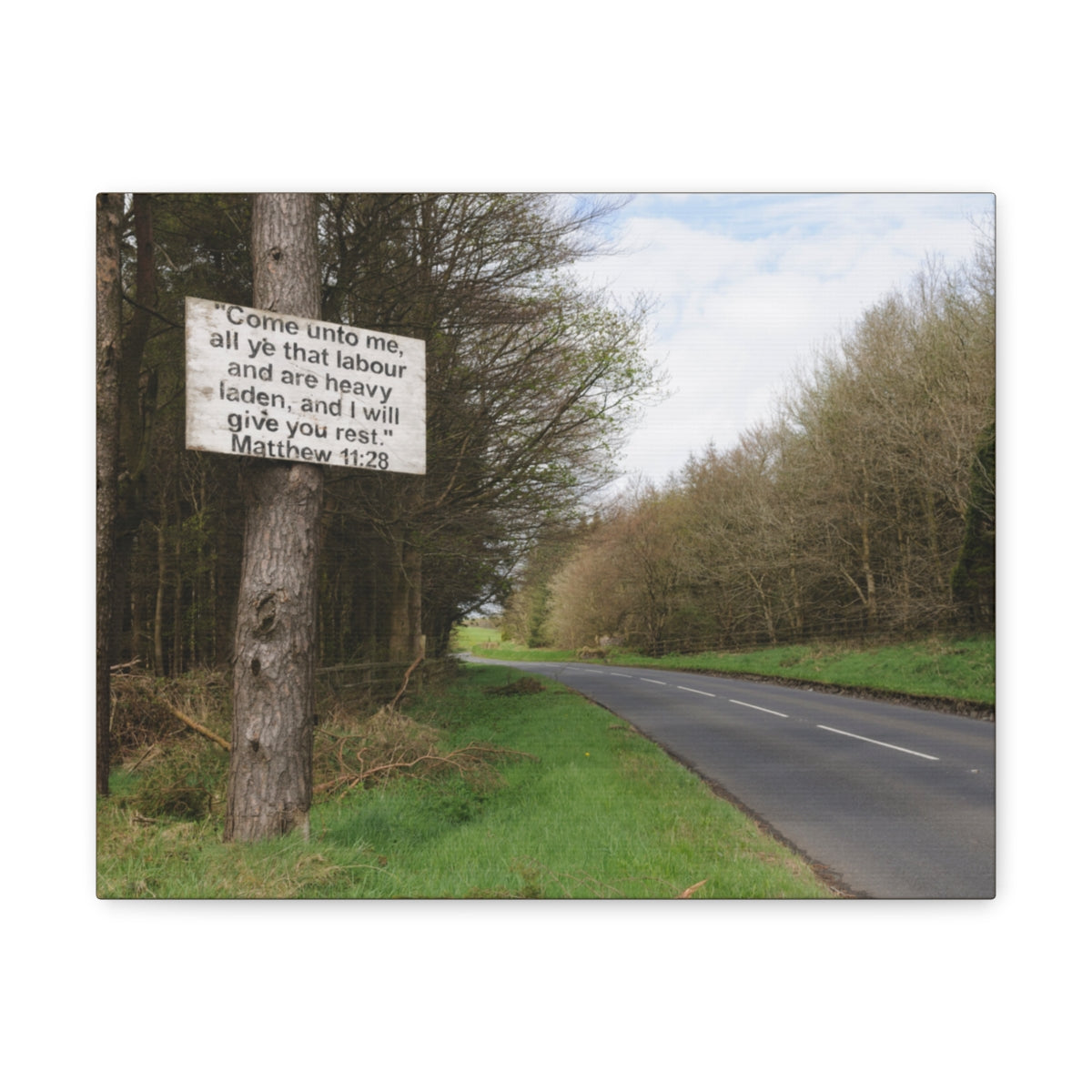 Scripture Walls Give You Rest Matthew 11:28 Bible Verse Canvas Christian Wall Art Bible Verse Print Ready To Hang Unframed-Express Your Love Gifts