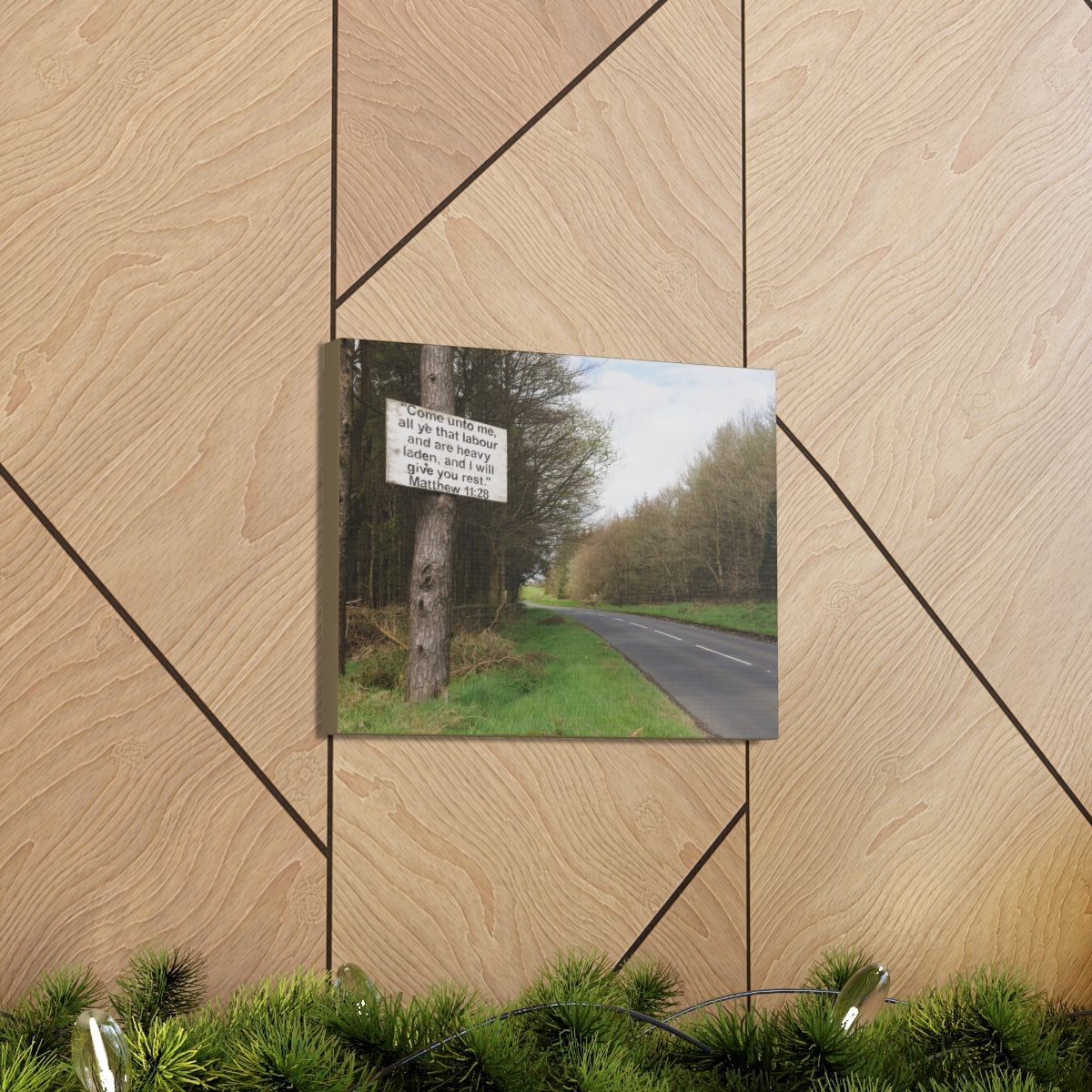 Scripture Walls Give You Rest Matthew 11:28 Bible Verse Canvas Christian Wall Art Bible Verse Print Ready To Hang Unframed-Express Your Love Gifts