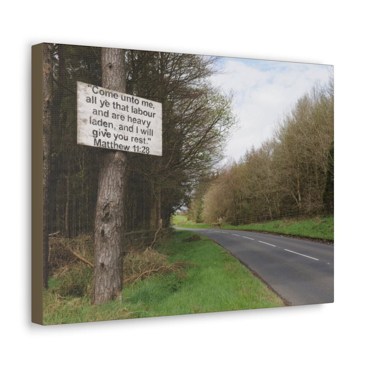 Scripture Walls Give You Rest Matthew 11:28 Bible Verse Canvas Christian Wall Art Bible Verse Print Ready To Hang Unframed-Express Your Love Gifts