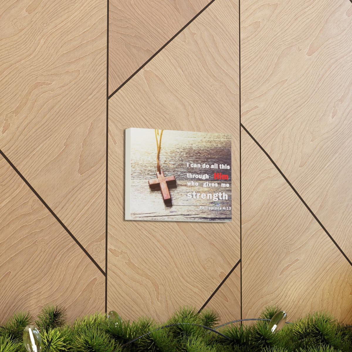 Scripture Walls Gives Me Strength Philippians 4:13 Bible Verse Canvas Christian Wall Art Bible Verse Print Ready To Hang Unframed-Express Your Love Gifts