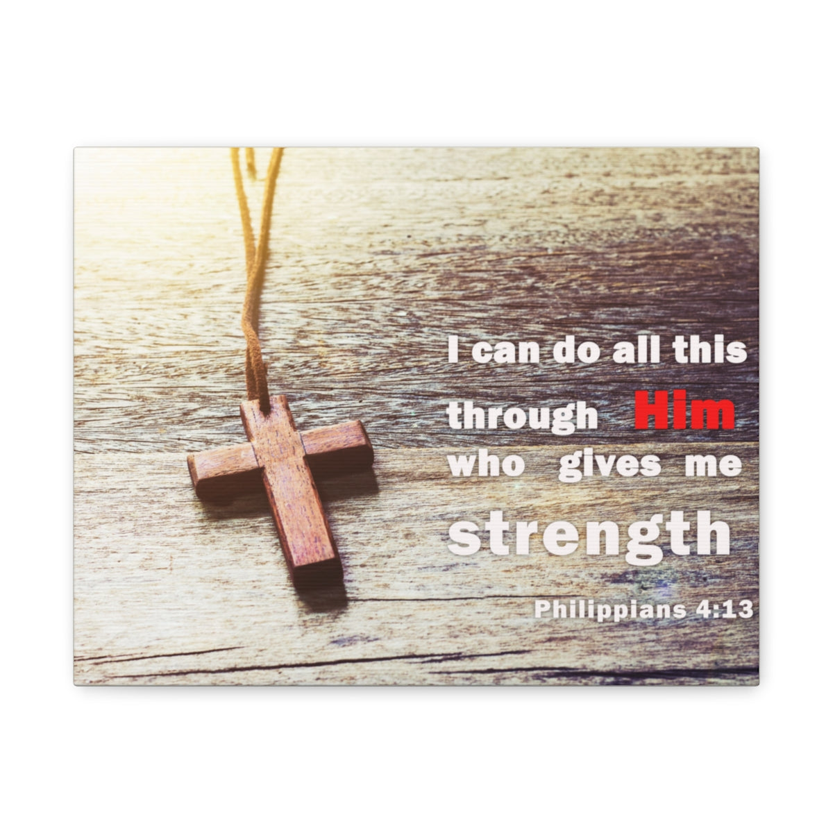 Scripture Walls Gives Me Strength Philippians 4:13 Bible Verse Canvas Christian Wall Art Bible Verse Print Ready To Hang Unframed-Express Your Love Gifts