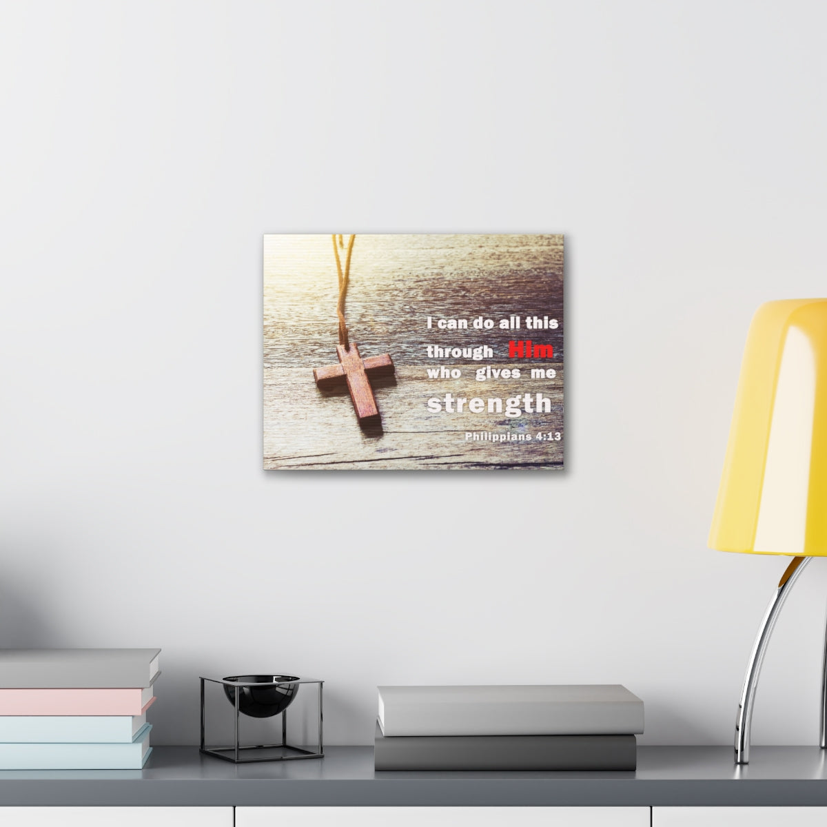 Scripture Walls Gives Me Strength Philippians 4:13 Bible Verse Canvas Christian Wall Art Bible Verse Print Ready To Hang Unframed-Express Your Love Gifts