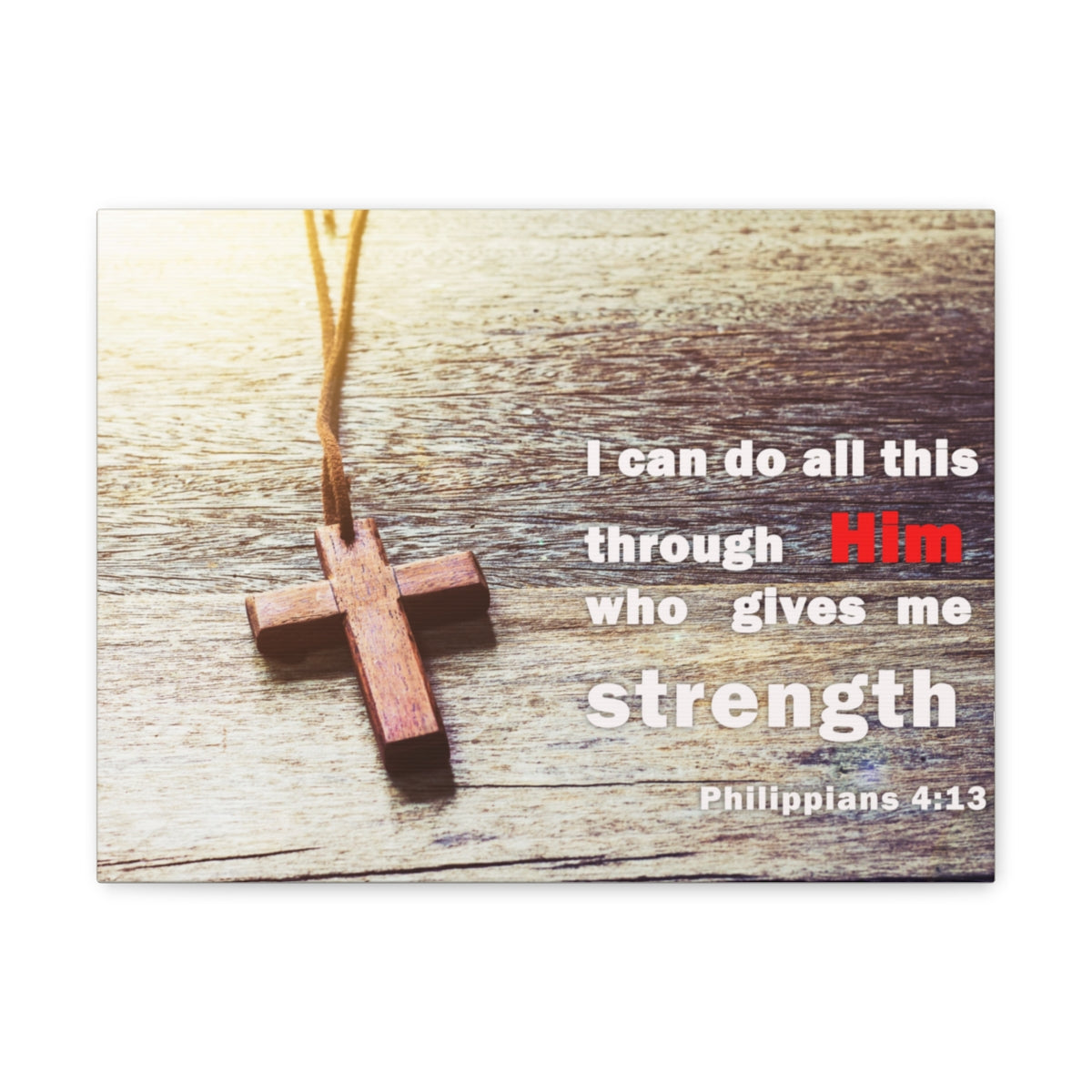 Scripture Walls Gives Me Strength Philippians 4:13 Bible Verse Canvas Christian Wall Art Bible Verse Print Ready To Hang Unframed-Express Your Love Gifts