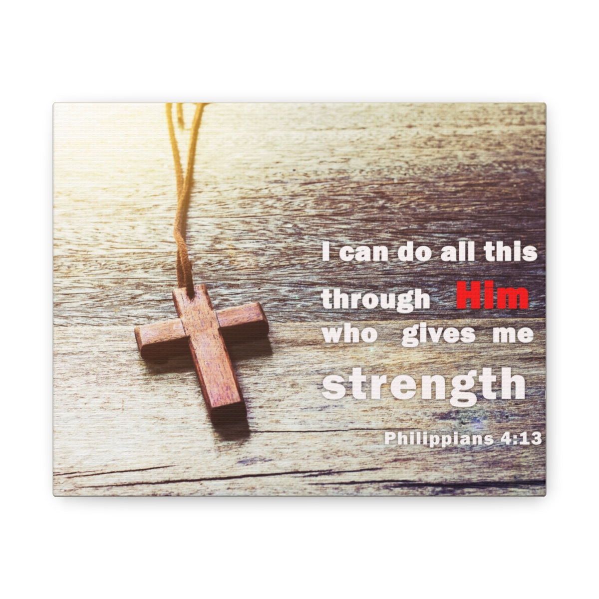 Scripture Walls Gives Me Strength Philippians 4:13 Bible Verse Canvas Christian Wall Art Bible Verse Print Ready To Hang Unframed-Express Your Love Gifts