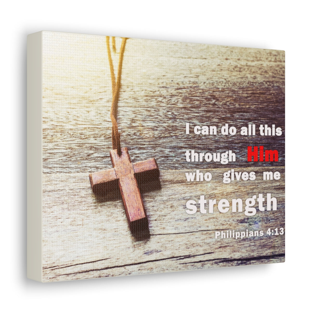 Scripture Walls Gives Me Strength Philippians 4:13 Bible Verse Canvas Christian Wall Art Bible Verse Print Ready To Hang Unframed-Express Your Love Gifts