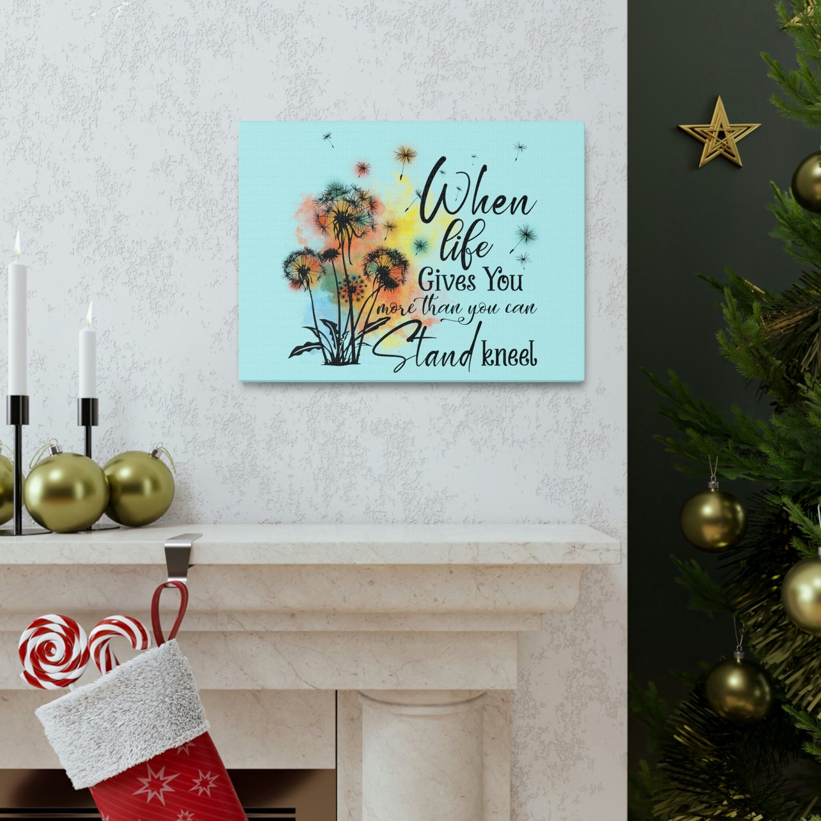 Scripture Walls Gives You More Light Romans 14:11 Blue Flowers Christian Wall Art Bible Verse Print Ready to Hang Unframed-Express Your Love Gifts