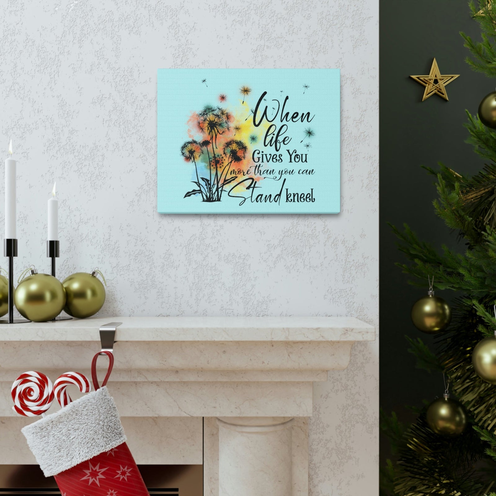 Scripture Walls Gives You More Light Romans 14:11 Blue Flowers Christian Wall Art Bible Verse Print Ready to Hang Unframed-Express Your Love Gifts