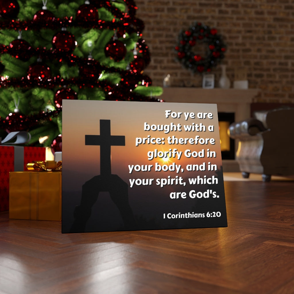 Scripture Walls Glorify God 1 Corinthians 6:20 Bible Verse Canvas Christian Wall Art Ready to Hang Unframed-Express Your Love Gifts