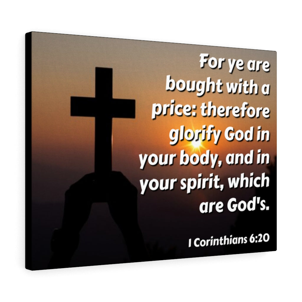 Scripture Walls Glorify God 1 Corinthians 6:20 Bible Verse Canvas Christian Wall Art Ready to Hang Unframed-Express Your Love Gifts