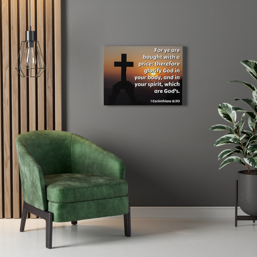 Scripture Walls Glorify God 1 Corinthians 6:20 Bible Verse Canvas Christian Wall Art Ready to Hang Unframed-Express Your Love Gifts