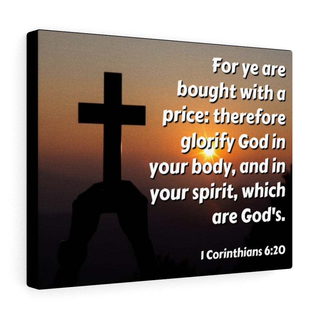 Scripture Walls Glorify God 1 Corinthians 6:20 Bible Verse Canvas Christian Wall Art Ready to Hang Unframed-Express Your Love Gifts