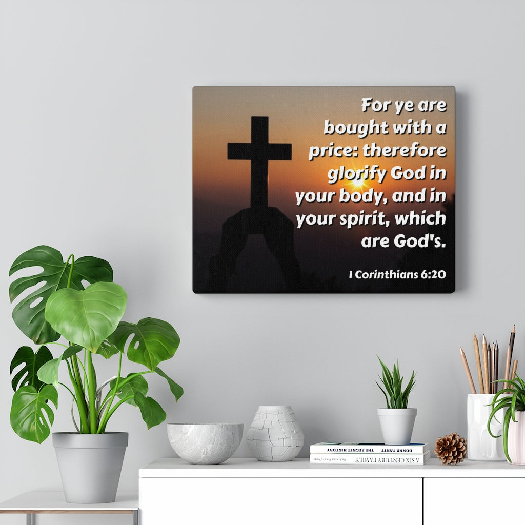 Scripture Walls Glorify God 1 Corinthians 6:20 Bible Verse Canvas Christian Wall Art Ready to Hang Unframed-Express Your Love Gifts