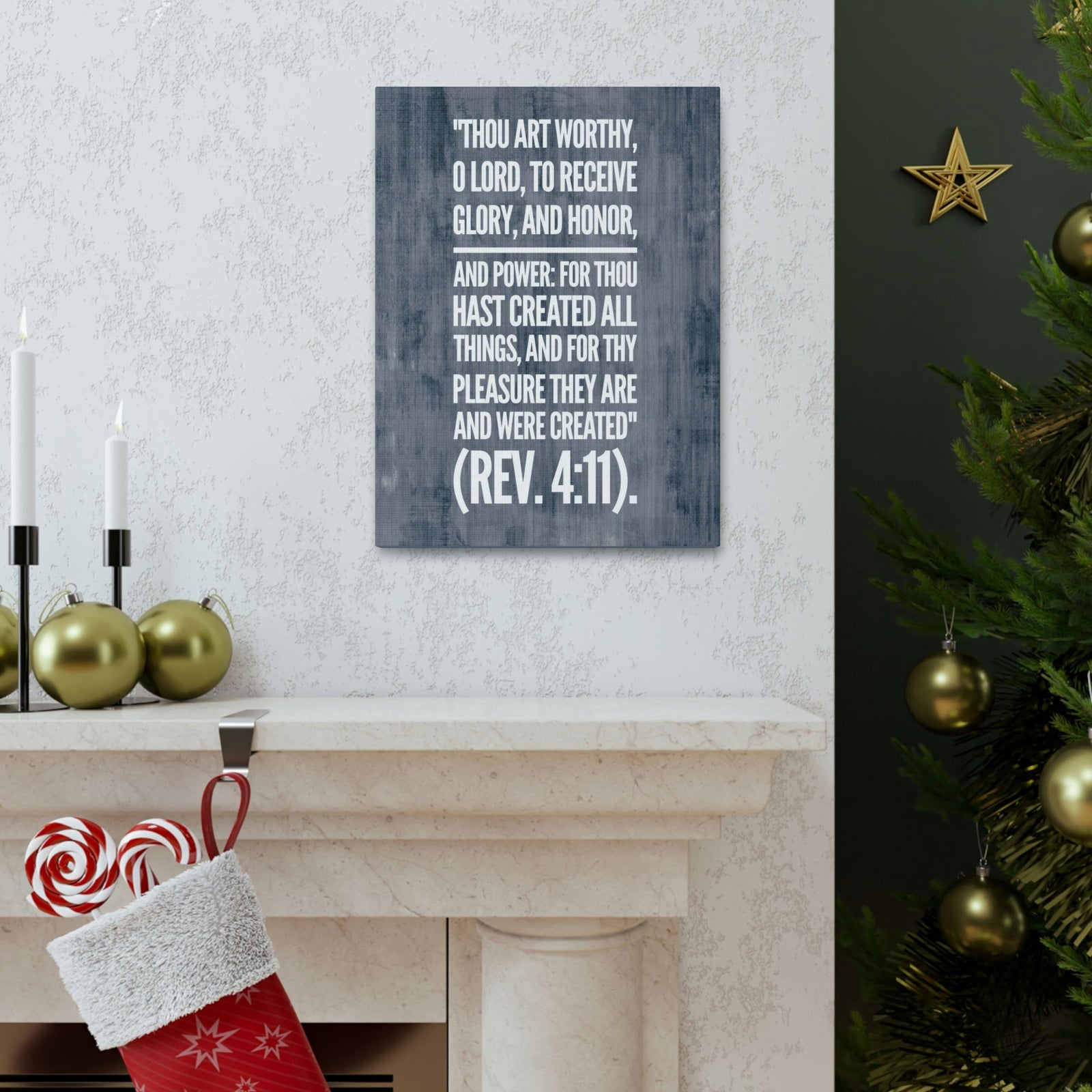 Scripture Walls Glory And Honor Revelation 4:11 Bible Verse Canvas Christian Wall Art Bible Verse Print Ready To Hang Unframed-Express Your Love Gifts