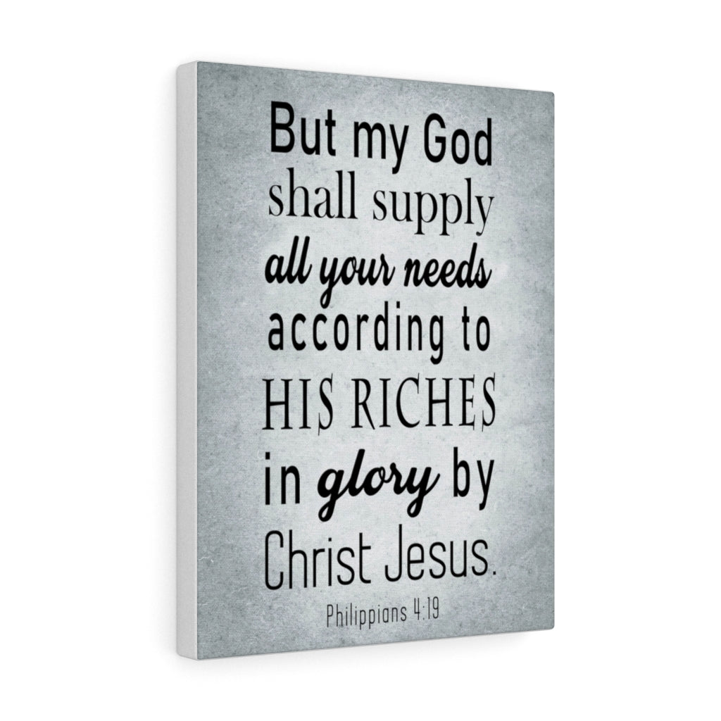 Scripture Walls Glory by Jesus Christ Philippians 4:19 Scripture Bible Verse Canvas Christian Wall Art Ready to Hang Unframed-Express Your Love Gifts