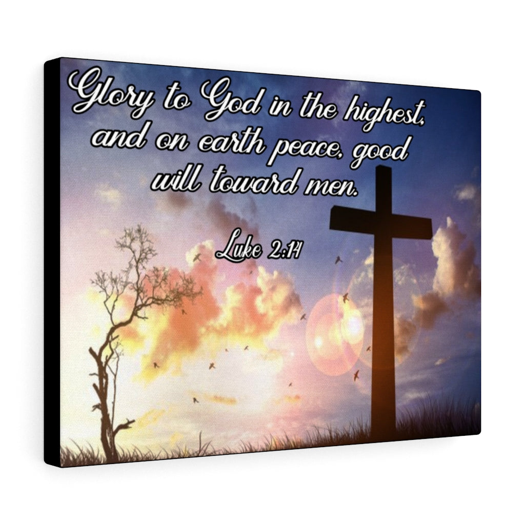 Scripture Walls Glory to God Luke 2:14 Bible Verse Canvas Christian Wall Art Ready to Hang Unframed-Express Your Love Gifts