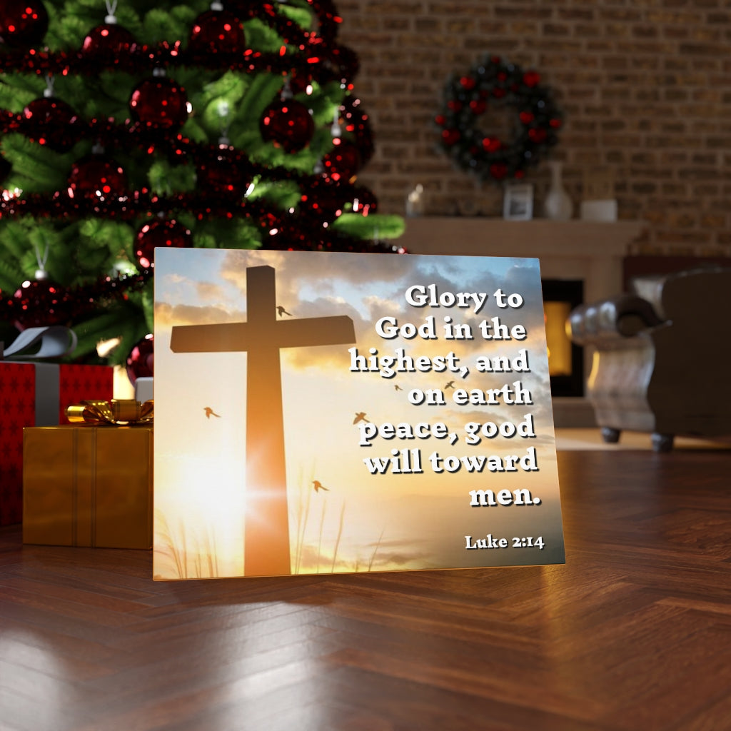 Scripture Walls Glory To God Luke 2:14 Bible Verse Canvas Christian Wall Art Ready to Hang Unframed-Express Your Love Gifts