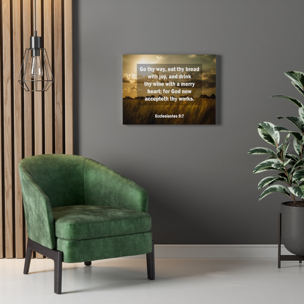 Scripture Walls Go Thy Way Ecclesiastes 9:7 Christian Home Decor Bible Art Unframed-Express Your Love Gifts