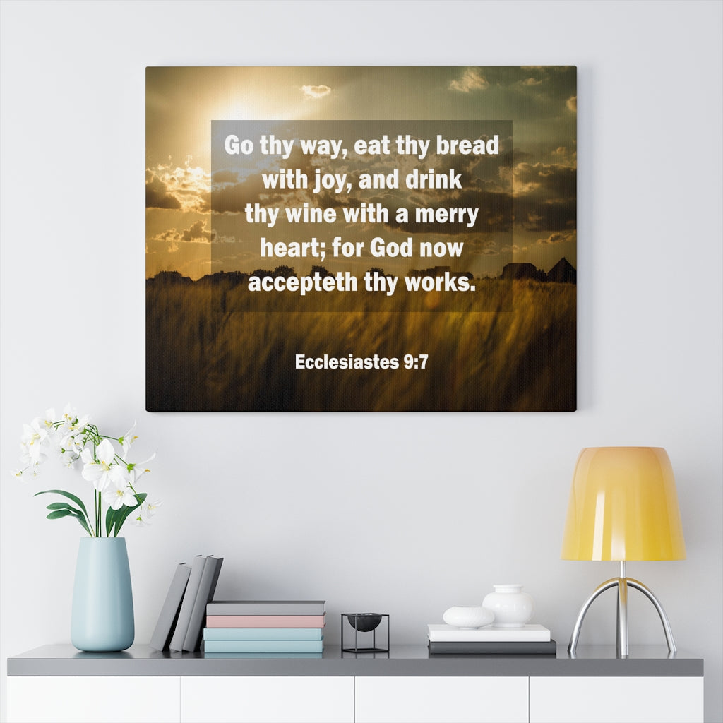 Scripture Walls Go Thy Way Ecclesiastes 9:7 Christian Home Decor Bible Art Unframed-Express Your Love Gifts