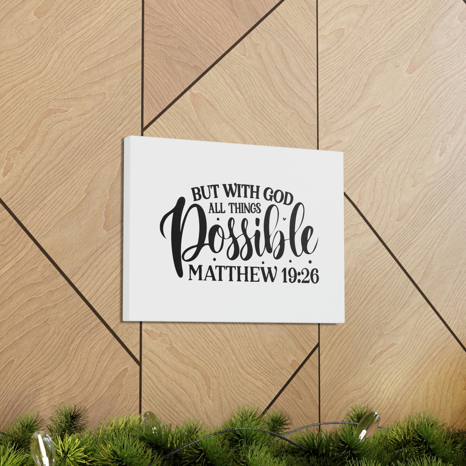 Scripture Walls God All Things Possible Matthew 19:26 Dots Christian Wall Art Bible Verse Print Ready to Hang Unframed-Express Your Love Gifts